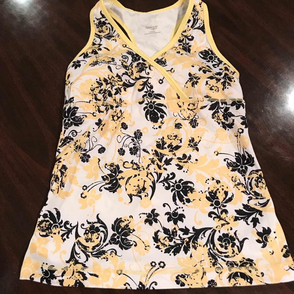 Yellow & Black Danskin Now Racerback Workout Tank